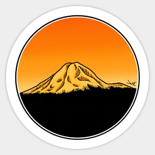 Lassen Peak CA at Sunset Sticker